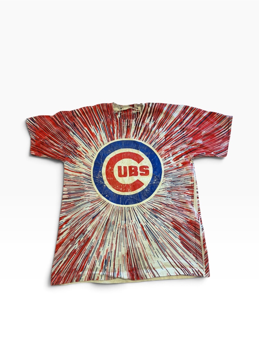 Chicago Cubs Tie-Dye Short Sleeve Tee - Red/Blue vintage single stitch large